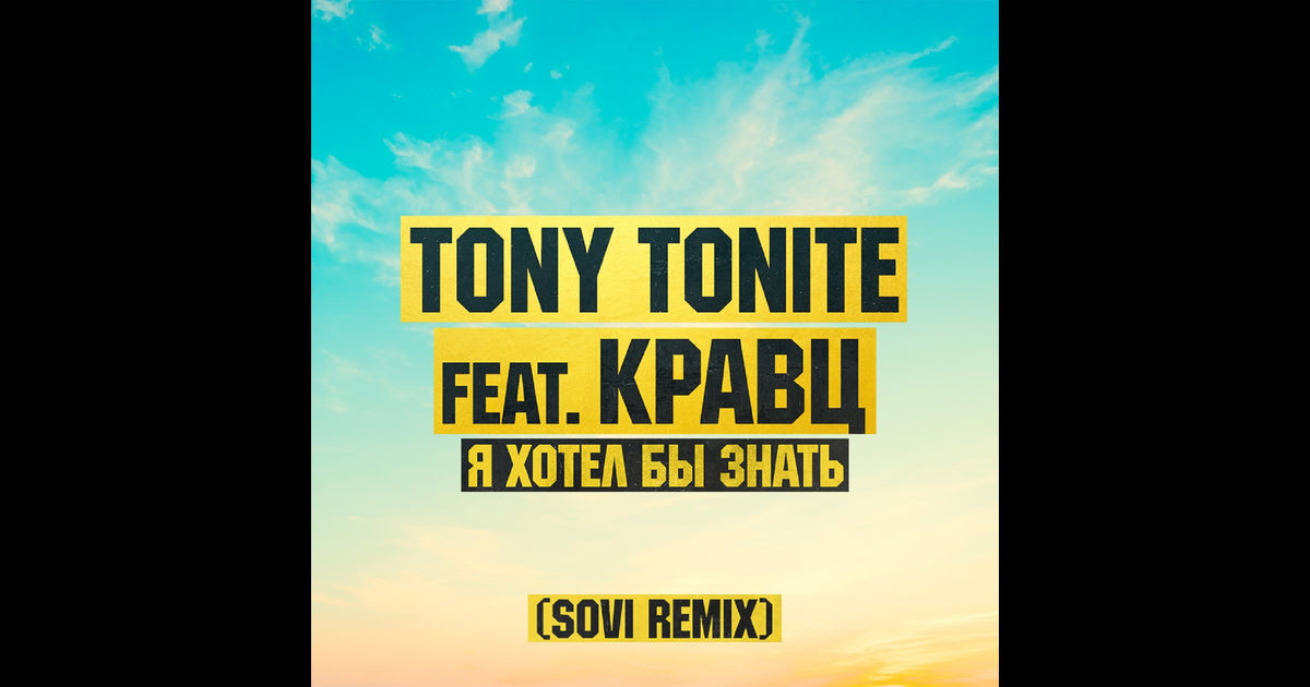 Tony Tonite feat. Кравц - Я хотел бы знать (SOVI Remix) фото